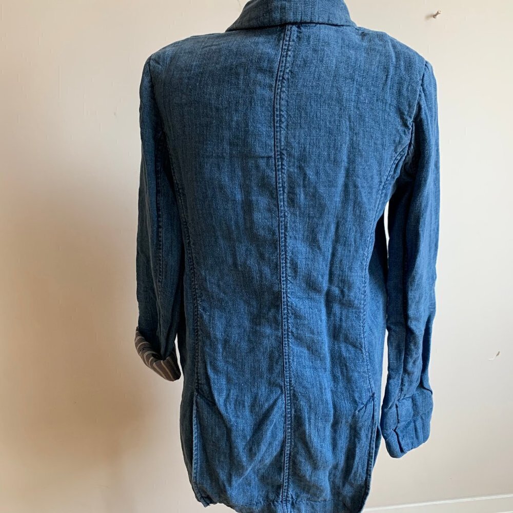 Free People Linen jean jacket blazer sz XS NWOT - Picture 4 of 8